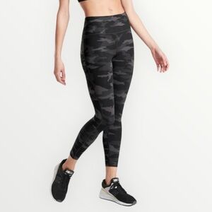 Athleta Elation High Rise Camo 7/8 Leggings PowerVita Black Gray | Size Small